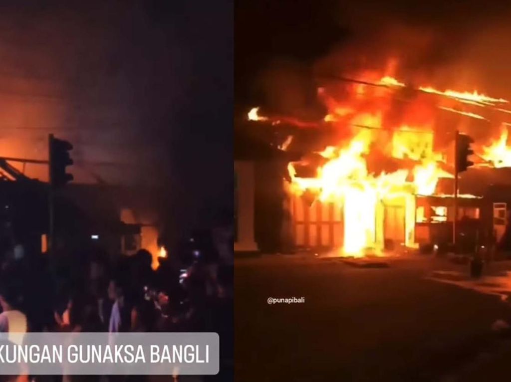Tiga Kios Ludes Terbakar di Bangli Akibat Tabung Gas Bocor