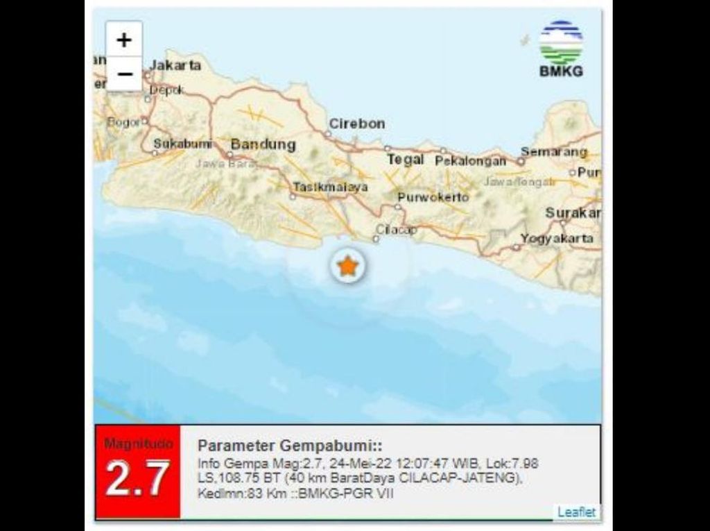 Gempa Lagi di Cilacap, Kali Ini Magnitudo 2,7 Gempa Lagi di Cilacap, Kali Ini Magnitudo 2,7