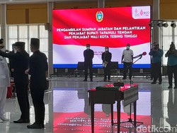 Gubsu Lantik Pj Bupati Tapteng dan Walkot Tebing Tinggi