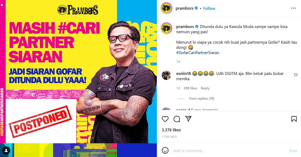 Prambors tunda program siaran Gofar Hilman