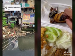 Unik! Warung Makan Pinggir Kali Ini Layani Pembeli Pakai Kerekan