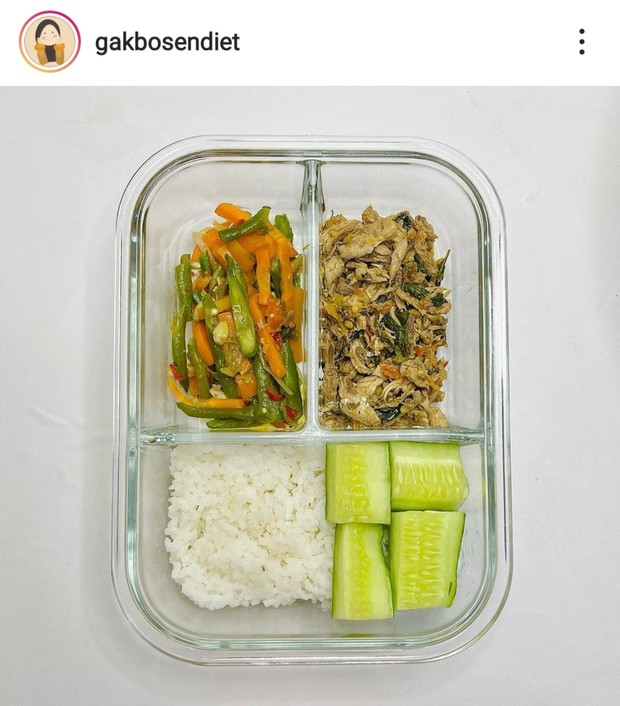 Menu diet makan siang @gakbosendiet/Foto: Instagram.com/gakbosendiet