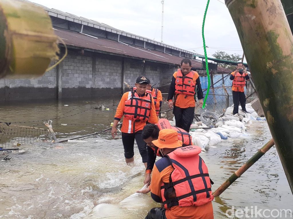 Melihat Pembuatan Tanggul Darurat di Pelabuhan Tanjung Emas Semarang