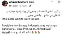 Gus Mus Kutip Ayat Quran untuk Buya Syafii: Kembalilah kepada Tuhanmu