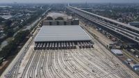 Foto Drone Ini Tunjukkan Kemegahan Depo LRT di Bekasi