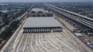 Foto Drone Ini Tunjukkan Kemegahan Depo LRT di Bekasi