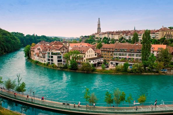 Switzerland, Bern, Aare River, Landscape. (Photo by Giovanni Mereghetti/Education Images/Universal Images Group via Getty Images)