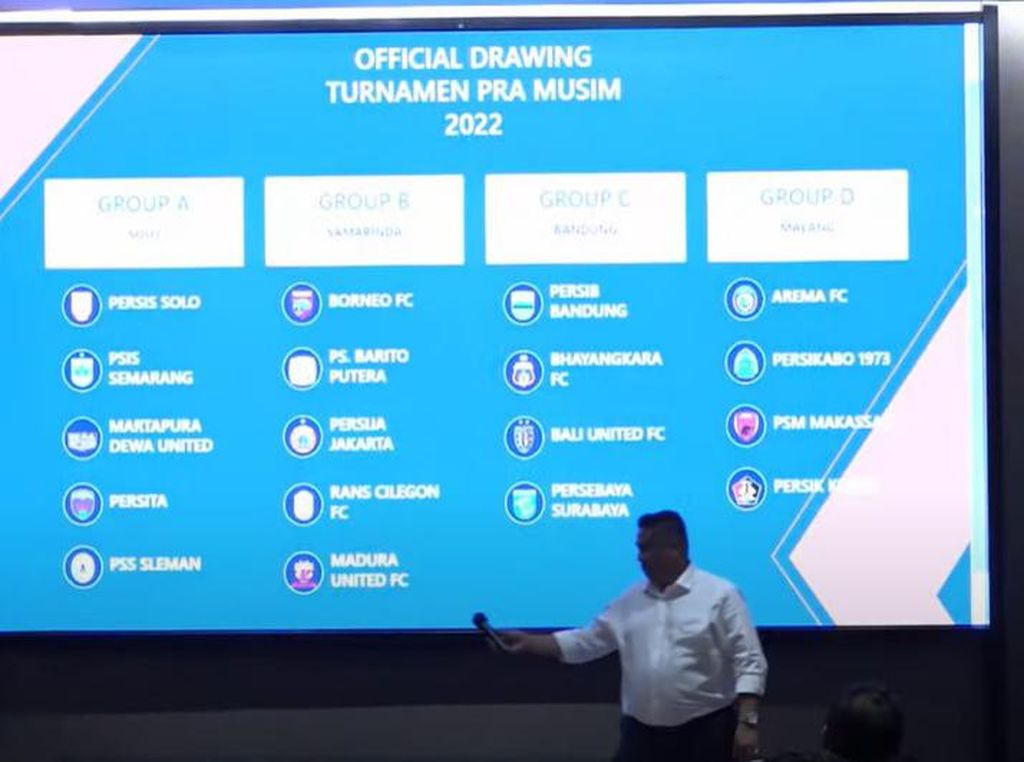 Hasil Drawing Piala Presiden 2022, PSM Makassar Hadapi Arema di Grup D