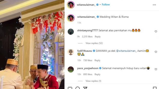 Witan Sulaeman's wedding moment