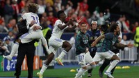 Gol kemenangan Madrid di Stade de France, Minggu (29/5/2022) dini hari WIB, dicetak oleh Vinicius Junior pada menit ke-59. Ian MacNicol/Getty Images.  