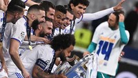 Pada final yang digelar di Stade de France, Minggu (29/5/2022) dini hari WIB, Real Madrid kembali menumbangkan Liverpool dengan skor 1-0. ANNE-CHRISTINE POUJOULAT/AFP via Getty Images.