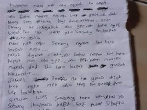 Ini Isi Surat Siswi MTs di Ngawi yang Hilang Ini Isi Surat Siswi MTs di Ngawi yang Hilang