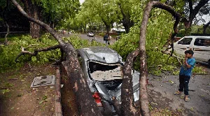 Hujan Deras dan Angin Kencang Bikin Delhi Porak-Poranda