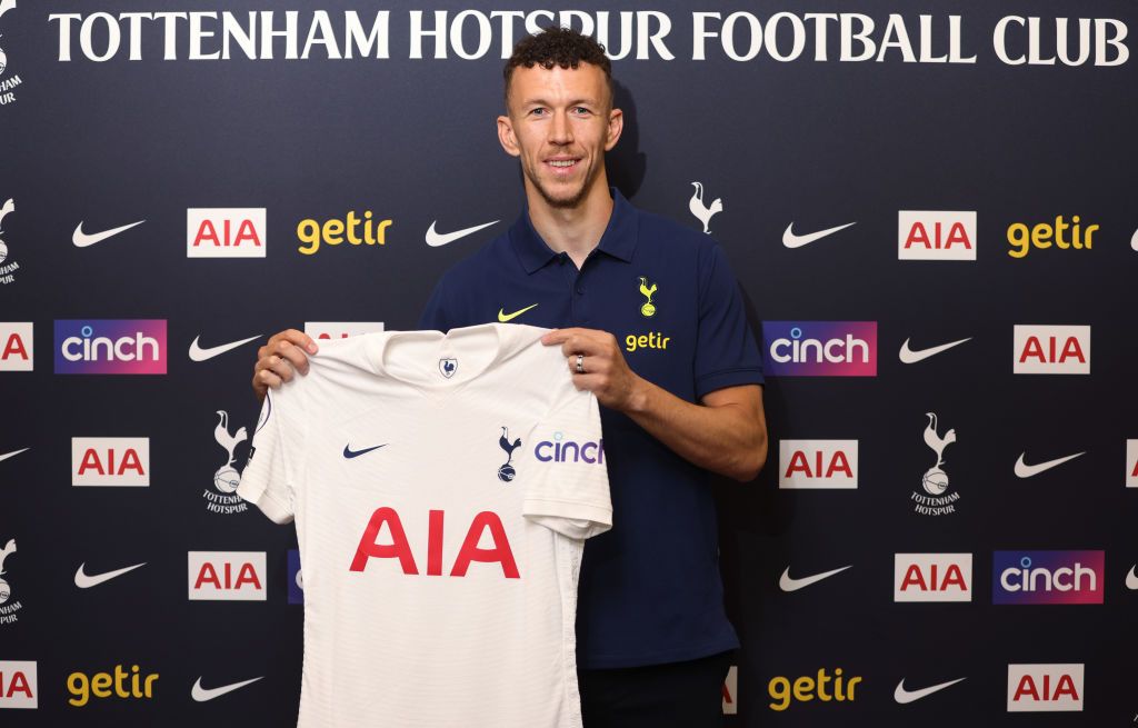 ENFIELD, ENGLAND - MAY 31: New signing Ivan Perisic poses with the Tottenham Hotspur shirt on May 31, 2022 in Enfield, England. (Photo by Tottenham Hotspur FC/Tottenham Hotspur FC via Getty Images)