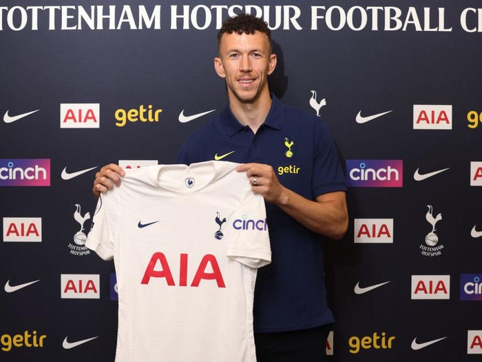 ENFIELD, ENGLAND - MAY 31: New signing Ivan Perisic poses with the Tottenham Hotspur shirt on May 31, 2022 in Enfield, England. (Photo by Tottenham Hotspur FC/Tottenham Hotspur FC via Getty Images)