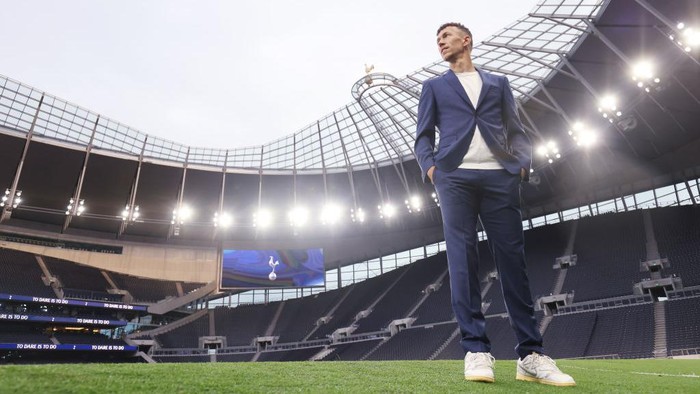 ENFIELD, ENGLAND - MAY 31: New signing Ivan Perisic of Tottenham Hotspur takes a look at his new home ground following his signing on May 31, 2022 at the Tottenham Hotspur Stadium in London, England. (Photo by Tottenham Hotspur FC/Tottenham Hotspur FC via Getty Images)