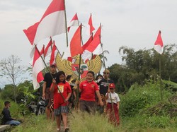 Kirab Garuda Pancasila-Bendera Merah Putih di Wonorejo Sleman