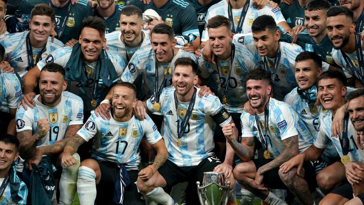 Argentina mengemas rekor 32 pertandingan tidak terkalahkan usai memenangi Finalissima 2022. (Foto: PA Images via Getty Images/Zac Goodwin - PA Images)