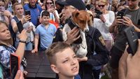 Bak Selebriti, Anjing Pelacak Ini Ramai Diajak Foto Bersama di Ukraina