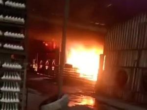 Pabrik Tatakan Telur di Mojokerto Terbakar Pabrik Tatakan Telur di Mojokerto Terbakar