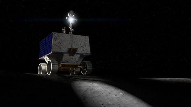Volatile Investigating Polar Exploration Rover (VIPER), robot buatan NASA yang akan mencari air di Bulan, termasuk di sisi gelapnya yang permanen.