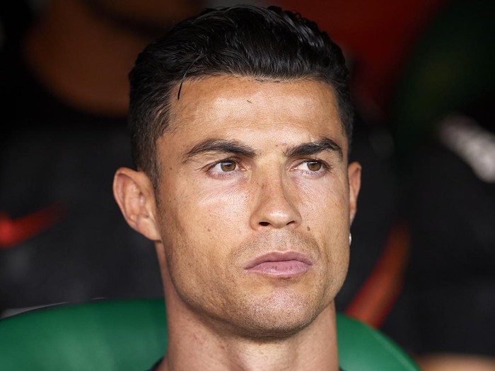 SEVILLE, SPAIN - JUNE 02: Cristiano Ronaldo of Portugal looks on prior to the UEFA Nations League League A Group 2 match between Spain and Portugal at Estadio Benito Villamarin on June 02, 2022 in Seville, Spain. (Photo by Quality Sport Images/Getty Images)