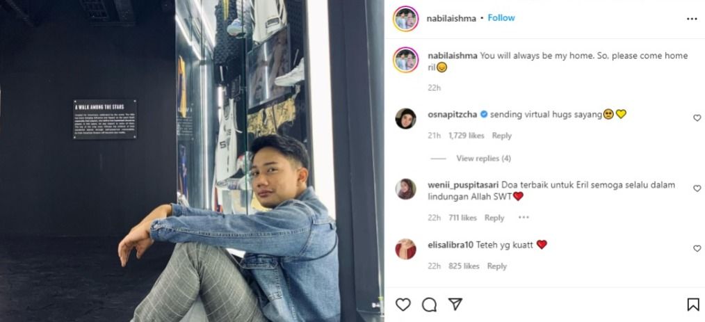 Unggahan Kekasih Eril, Nabila Ishma.