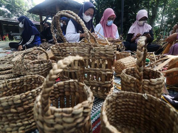 Eceng Gondok Disulap Jadi Kerajinan Cantik