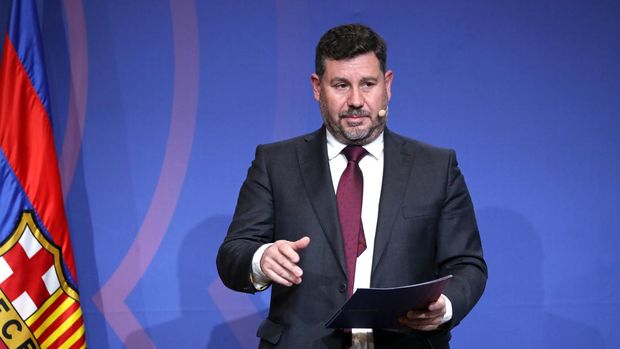 Forensic presentation of FC Barcelona  vicepresident Eduard Romeu, on the management of the previous president, Josep Maria Bartomeu, which has led the club to the current serious economic situation, in Barcelona, Spain, on 01st February 2022. (Photo by Joan Valls/Urbanandsport /NurPhoto via Getty Images)