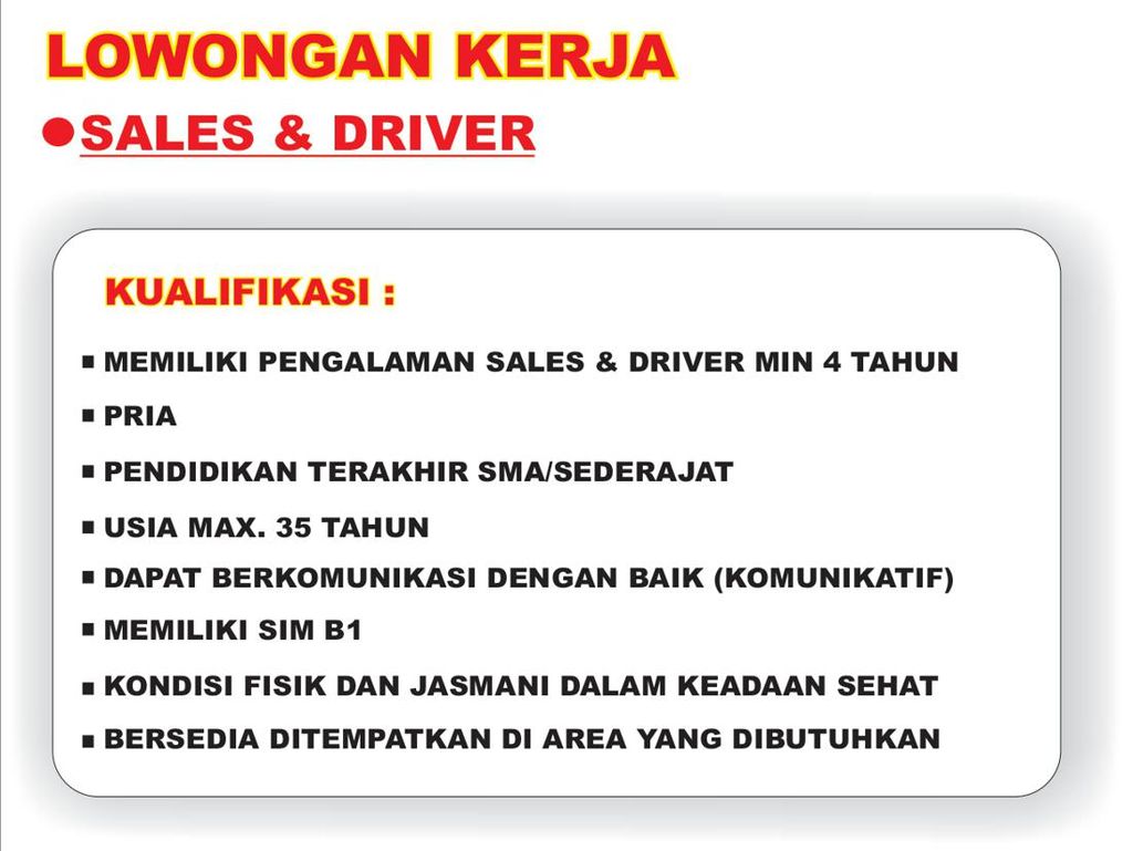 Loker Denpasar, Unit Ice Company Buka Lowongan Sales-Driver