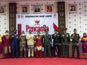 Jajaran Pemkab Tulang Bawang Hadiri Upacara Harlah Pancasila
