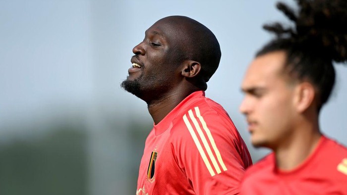 TUBIZE, BELGIUM - JUNE 02 : Lukaku Romelu forward of Belgium pictured during a training session of the Belgian National Football team prior to the UEFA Nations League Group A4 match between Belgium and Netherlands at the Proximus basecamp on June 2, 2022 in Tubize, Belgium, 2/06/2022 ( Photo by Nico Vereecken / Photo News via Getty Images)