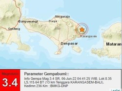 Karangasem Diguncang Gempa Magnitudo 3,4 Hari Ini