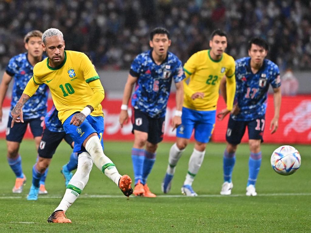 Laga Uji Coba: Penalti Neymar Bawa Brasil Tundukkan Jepang 1-0
