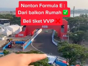 Beruntung! Pria Ini Nonton Formula E Jakarta dari Balkon Rumah