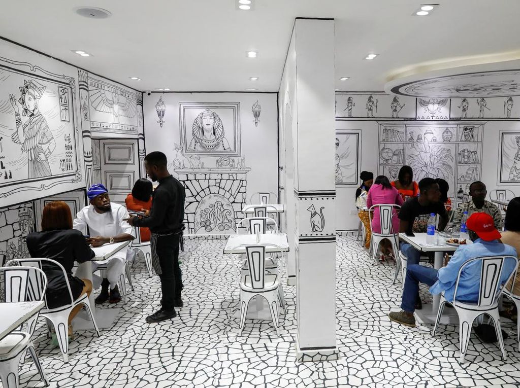 Potret Unik Restoran di Nigeria, Serasa Dalam Buku Mewarnai