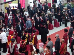 Megawati-Prabowo Hadiri Sidang Promosi Doktor Sekjen PDIP di Unhan