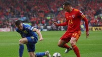Wales menghadapi Ukraina dalam babak play-off Piala Dunia 2022. Pertandingan berlangsung di Stadion Cardiff, Minggu (5/6/2022) malam WIB. (Reuters/Matthew Childs)