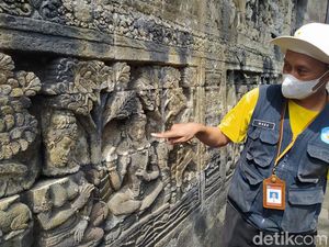 Pengunjung Berdesakan di Lorong Candi Borobudur Bikin Relief Aus Pengunjung Berdesakan di Lorong Candi Borobudur Bikin Relief Aus