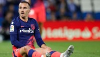 Antoine Griezmann memang tenggelam di musim 2021/2022 bersama Atletico Madrid. Cuma cetak tiga gol dari 26 laga di Liga Spanyol (Getty Images)