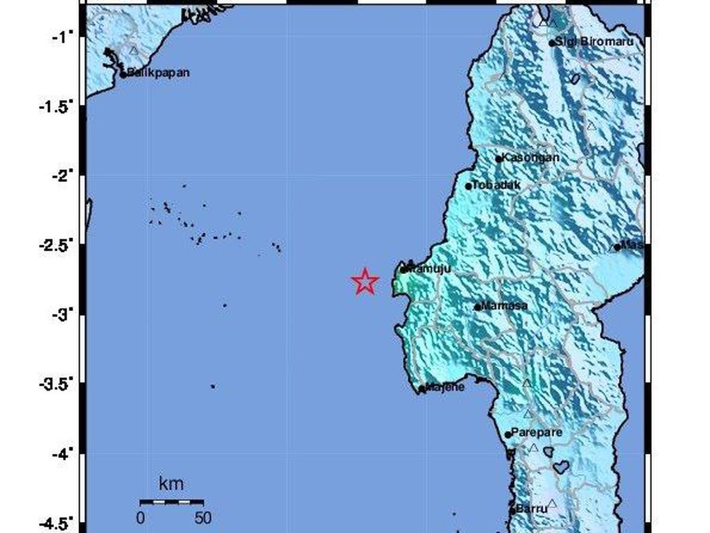 Analisa BMKG: Gempa M 5,8 Sulbar Akibat Sesar Aktif Mamuju di Selat Makassar
