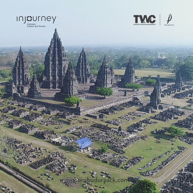 Pesona Candi Prambanan sebagai Warisan Budaya Dunia yang ditetapkan UNESCO/instagram/prambananpark Wajah Candi Prambanan saat dilihat dari bagian atas.