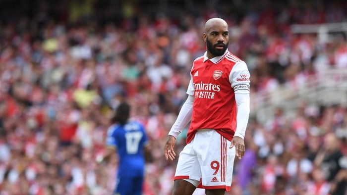 LONDON, ENGLAND - MAY 22: Alexandre Lacazette of Arsenal during the Premier League match between Arsenal and Everton at Emirates Stadium on May 22, 2022 in London, England. (Photo by David Price/Arsenal FC via Getty Images)