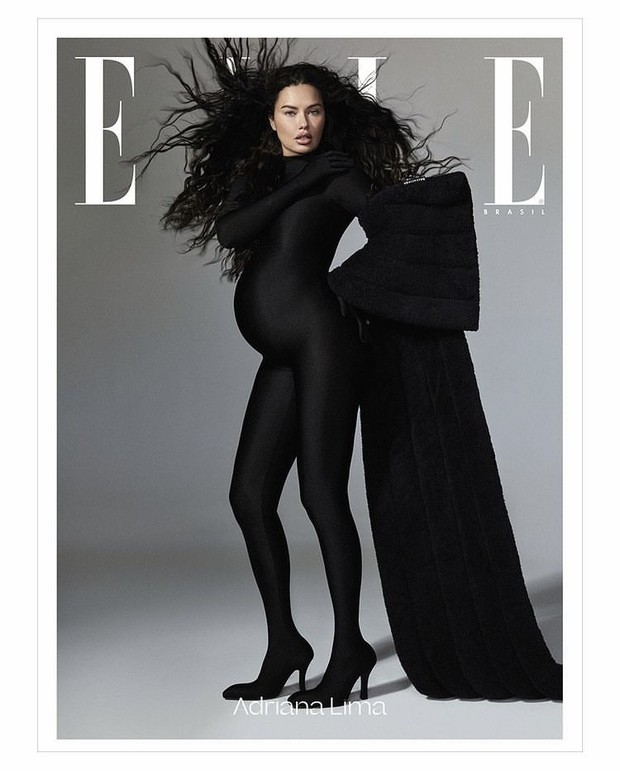 Adriana Lima pada cover Elle Brasil/