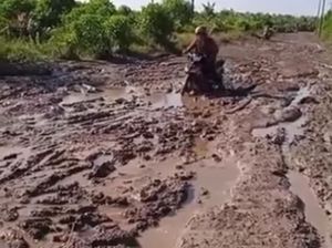 Jalan Antar Desa di Labuhanbatu Rusak Parah