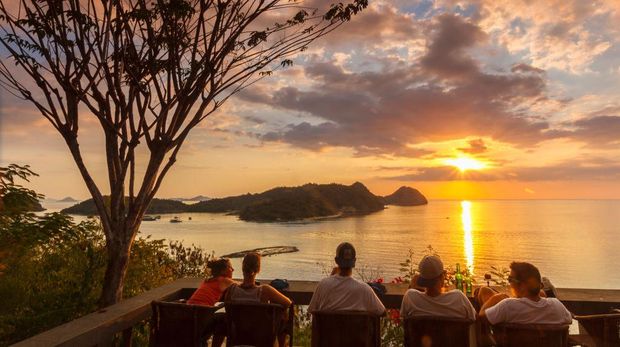 Sunset in Labuan Bajo town. Flores island.  Indonesia, Asia. (Photo by: Mikel Bilbao/VW PICS/Universal Images Group via Getty Images)