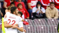 Kemenangan membuat Spanyol tetap menempel Portugal di klasemen Grup A2 dengan 5 poin. Spanyol di bawah Portugal, yang memimpin dengan 7 poin. (AP/Laurent Gillieron)