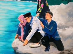 Haru! Atalia Unggah Sketsa Eril Peluk Ridwan Kamil di Sungai Aare