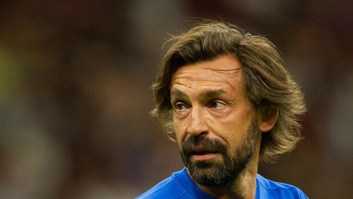 Andrea Pirlo during soccer/football Integration Heroes Match in Giuseppe Meazza (San Siro) stadium, Milan, Italy on May 23, 2022. The event was promoted by Samuel Etoo and his charity foundation for children of Africa. (Photo by Lorenzo Di Cola/NurPhoto via Getty Images)