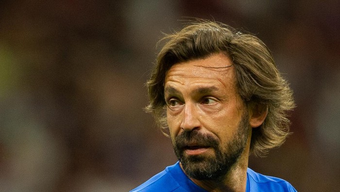 Andrea Pirlo Andrea Pirlo during soccer/football Integration Heroes Match in Giuseppe Meazza (San Siro) stadium, Milan, Italy on May 23, 2022. The event was promoted by Samuel Etoo and his charity foundation for children of Africa. (Photo by Lorenzo Di Cola/NurPhoto via Getty Images)